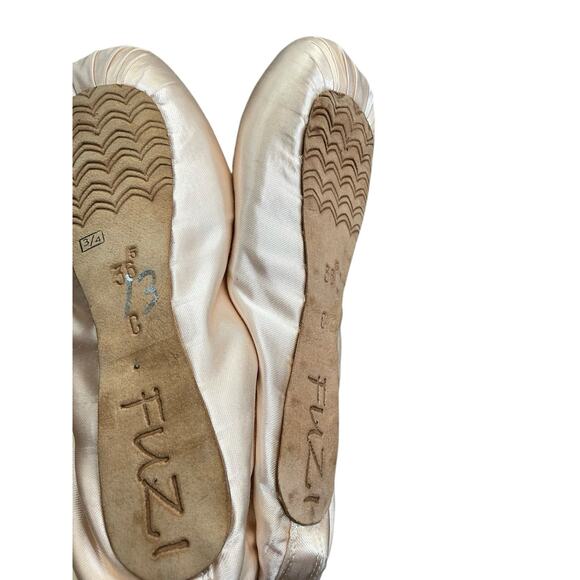 Fuzi Shank 36 C Ballet Pointe Shoes Pink 2 Set - Picture 6 of 9